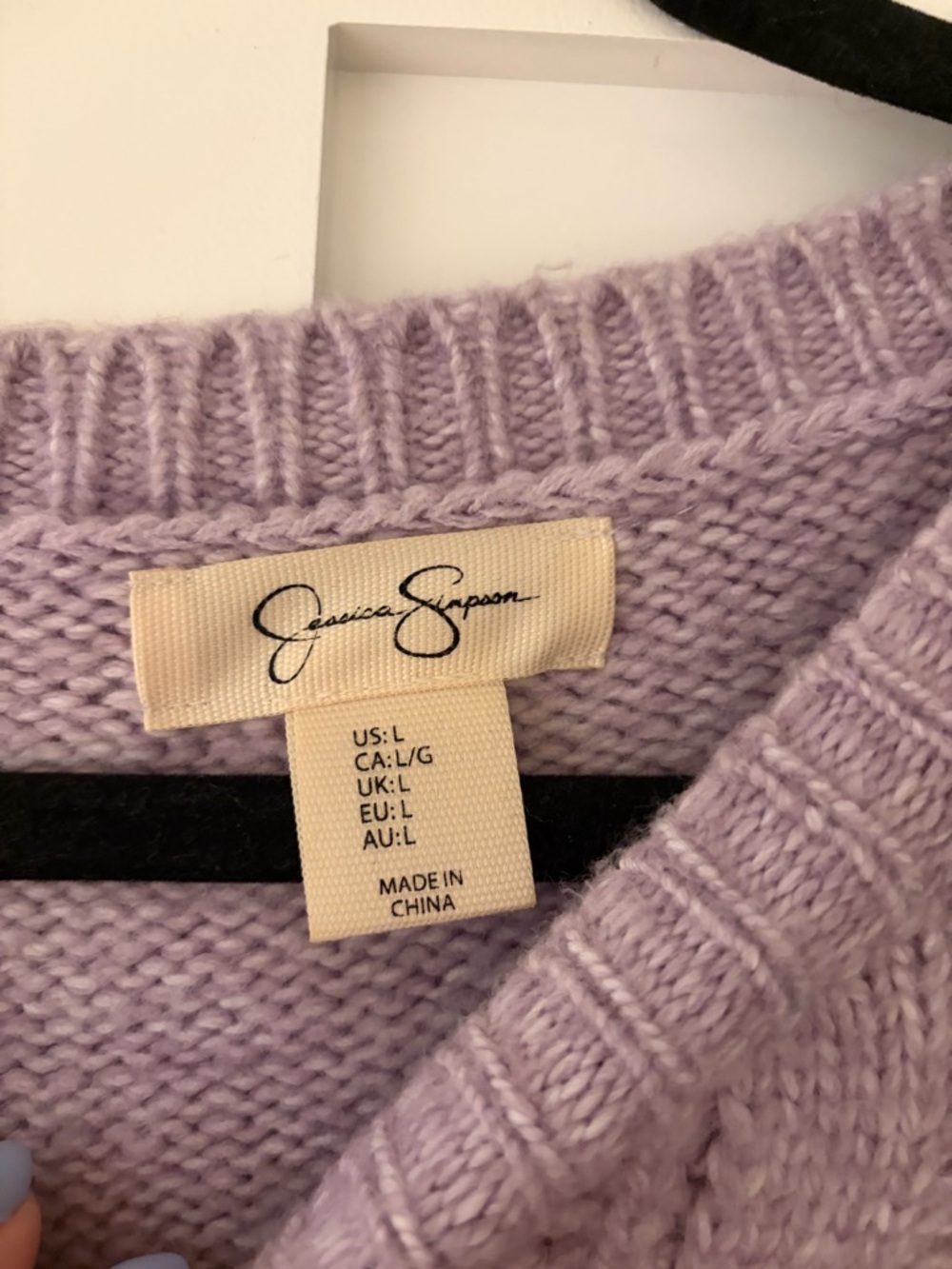 Jessica Simpson Lavender Cable Knit Sweater - Picture 2 of 3